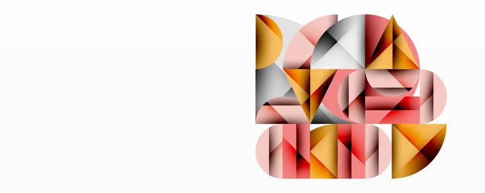 Abstract geometric artwork with overlapping circles and gradients, circle s.. Illustrazione stock