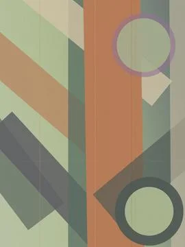 Abstract geometric artwork with overlapping orange, teal, and green rectang.. Stock Illustration