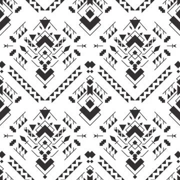 Abstract geometric aztec seamless pattern Stock Illustration