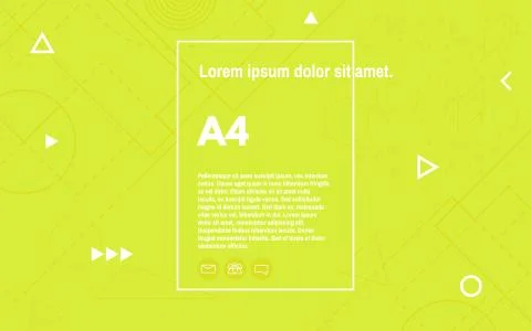 Abstract geometric backdrop with glitched elements. Bright template A4 Stock-Illustration