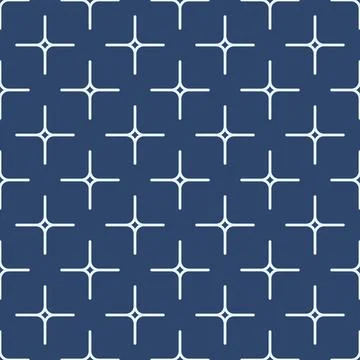 Abstract geometric backdrop. White cross hatch on blue background. Repeated Stock Illustration