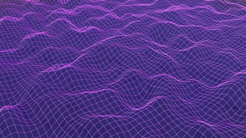 Abstract geometric background 3d animation glowing neon grid waves Stock Footage 262101261