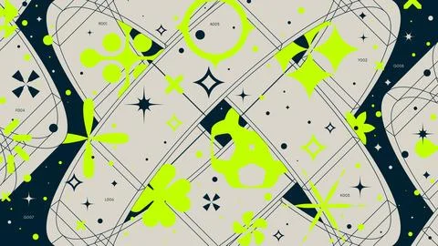 Abstract geometric background with 3d rings geometry wireframe shapes moder.. Stock Illustration