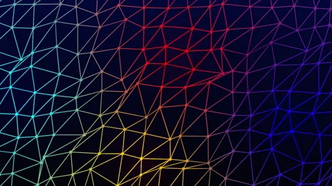 Abstract geometric background animation. Colorful lines and dots Stock Footage 240418936