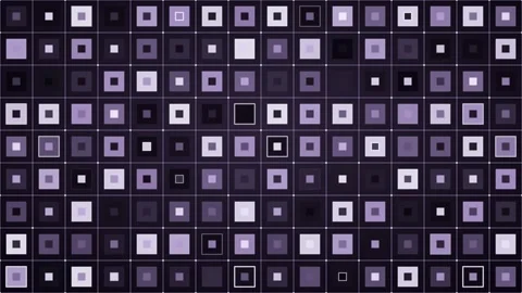 Abstract geometric background animation of rhythmic grid of purple squares of Stock Footage 345375699