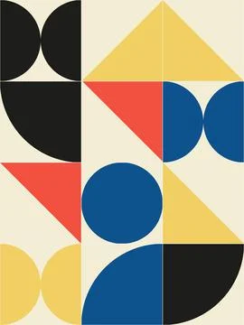 Abstract geometric background. Basic shapes and colors. Illustrazione stock