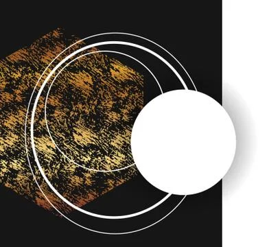 Abstract geometric background in black and white colors with gold texture Stock Illustration