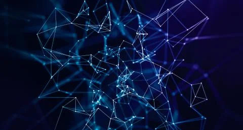 Abstract geometric background blue and green with triangular cells for design Stock Illustration