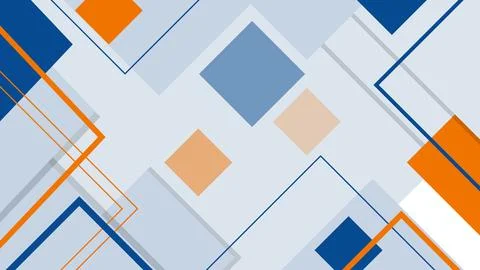 Abstract Geometric Background with Blue and Orange Shapes and Clean Design Stockillustratie