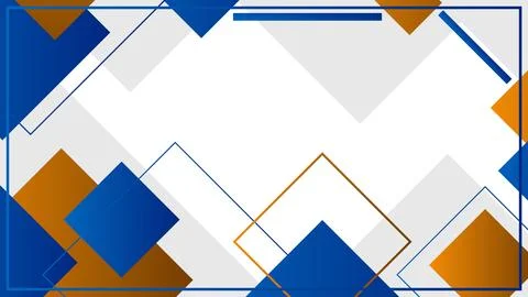 Abstract Geometric Background With Blue and Orange Squares and Lines Stock Illustration