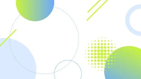 Abstract geometric background blue and green gradients with circles and wav.. Stock Illustration