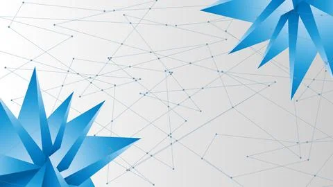 Abstract Geometric Background with Blue Shapes and Network Connections Stock Illustration