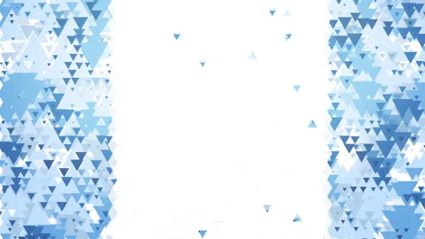 Abstract geometric background with blue triangle borders and center copy space Video stock 335376063