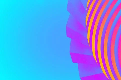 Abstract geometric background with bold pink, orange, and yellow curved shapes Illustrazione stock
