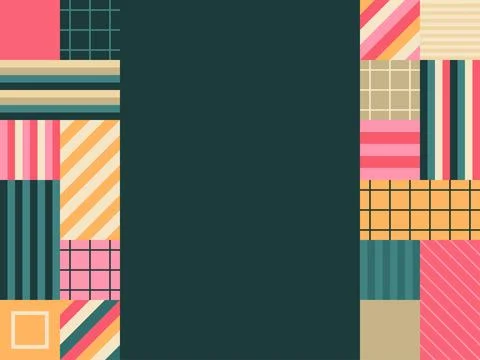 Abstract Geometric Background with Bold Stripes and Grid Patterns Stock Illustration