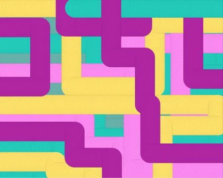 Abstract geometric background bright blue yellow lilac pink figure designs Stock Illustration