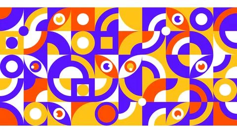 Abstract Geometric Background. Bright Violet, Red and Yellow Colors. Simple Stock Illustration