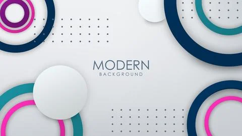 Abstract Geometric Background, Circle Ring Color Shape, Vector Illustration Stock Illustration