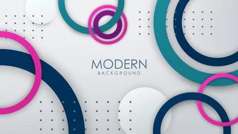 Abstract Geometric Background, Circle Ring Color Shape, Vector Illustration 스톡 일러스트