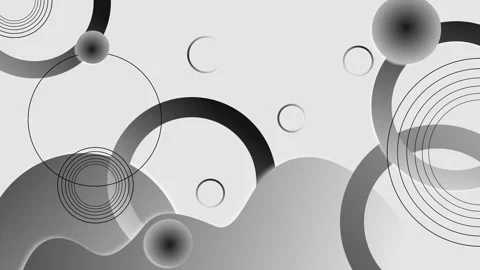 Abstract geometric background with circles and waves animation, modern grad.. Stock Footage 334762121