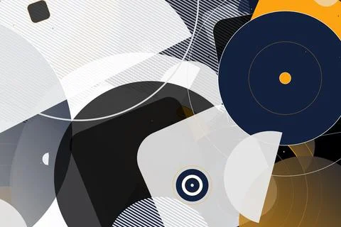 Abstract Geometric Background with Circles and Lines Stock Illustration