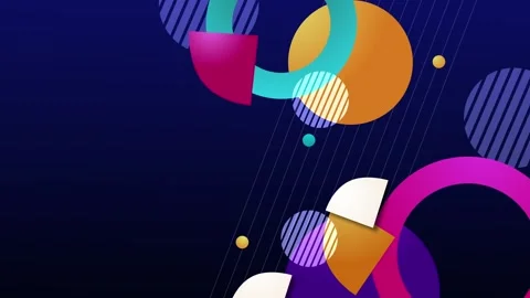 Abstract geometric background with circles arcs and diagonal lines gradient.. Stock Footage 336746267