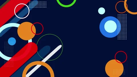 Abstract geometric background with circles lines and dots animation Видео 339290494