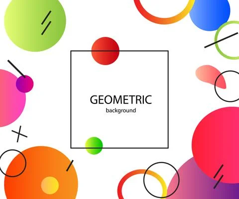 Abstract geometric background circles shape gradient colorful modern futurist Ilustración de archivo