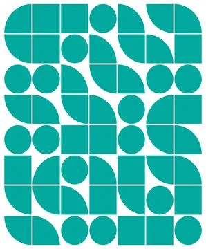 Abstract geometric background with circles, squares, rectangles and lines Stock Illustration