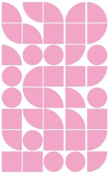 Abstract geometric background with circles, squares, rectangles and lines Stock Illustration