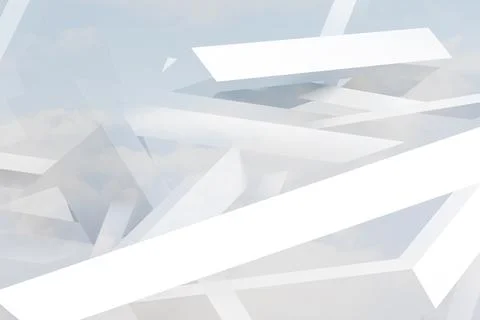 Abstract geometric background with clouds, 3d イラスト素材