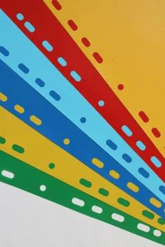 Abstract geometric background from colored sheet separators, sheets of paper, Stock Photos