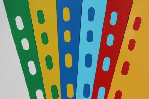 Abstract geometric background from colored sheet separators, sheets of paper, Stock Photos