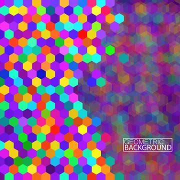 Abstract geometric background with colorful hexagons. Vector illustration Stock Illustration