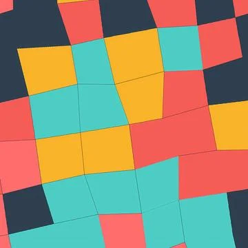 Abstract Geometric Background with Colorful Irregular Squares and Shapes Stock Illustration
