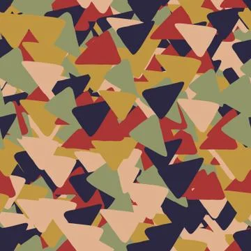 Abstract geometric background with colorful triangles on seamless pattern. Illustrazione stock