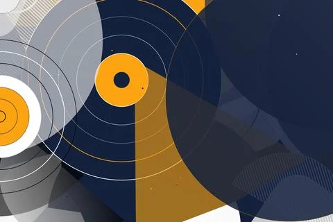 Abstract Geometric Background with Concentric Circles and Modern Design Stock Illustration