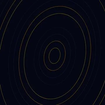 Abstract Geometric Background with Concentric Golden and Navy Ellipses on Dark Stock Illustration