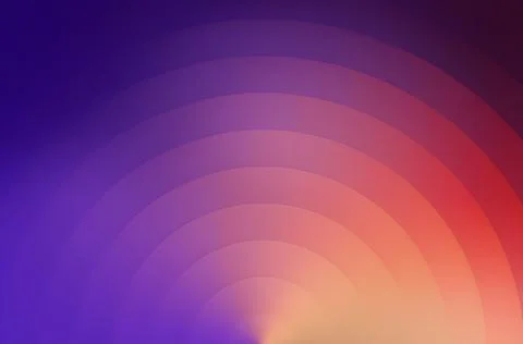 Abstract geometric background with concentric purple and orange curves Stock Illustration