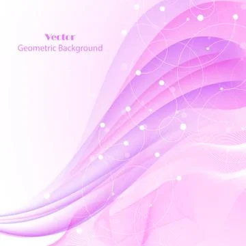 Abstract geometric background with connected lines, circles and dots. Stock Illustration