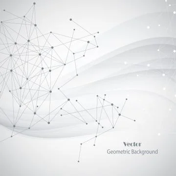 Abstract geometric background with connected lines and dots. Stock Illustration