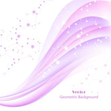 Abstract geometric background with connected lines, circles and dots. Stock Illustration