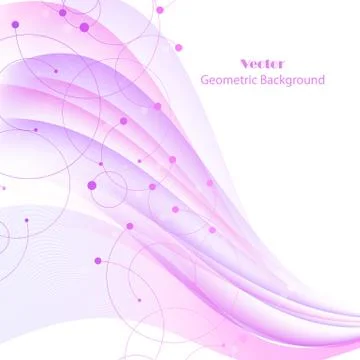 Abstract geometric background with connected lines, circles and dots. Stock Illustration