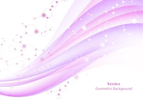 Abstract geometric background with connected lines, circles and dots. Stock Illustration