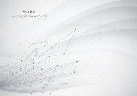 Abstract geometric background with connected lines and dots. Stock Illustration