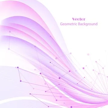 Abstract geometric background with connected lines and dots. Stock Illustration