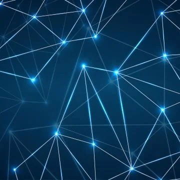 Abstract geometric background with connecting dots and lines Illustrazione stock