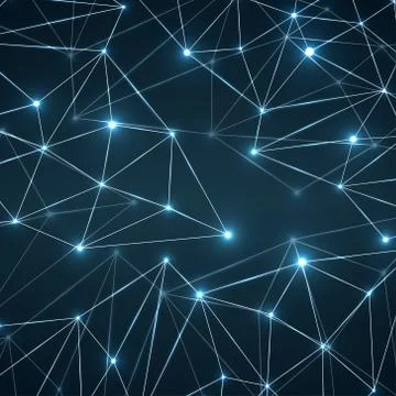 Abstract geometric background with connecting dots and lines. Modern technology Stock Illustration