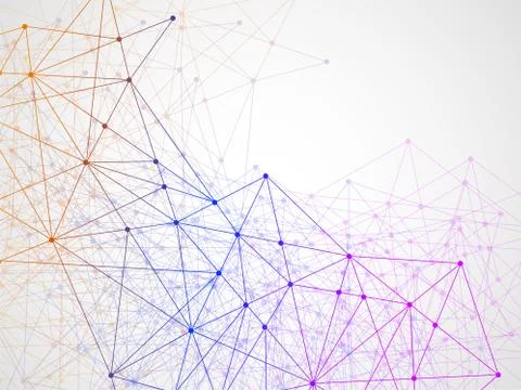 Abstract geometric background with connecting dots and lines. Modern technolo Stock Illustration