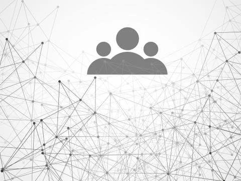 Abstract geometric background with connecting dots and lines, user account flat Illustrazione stock